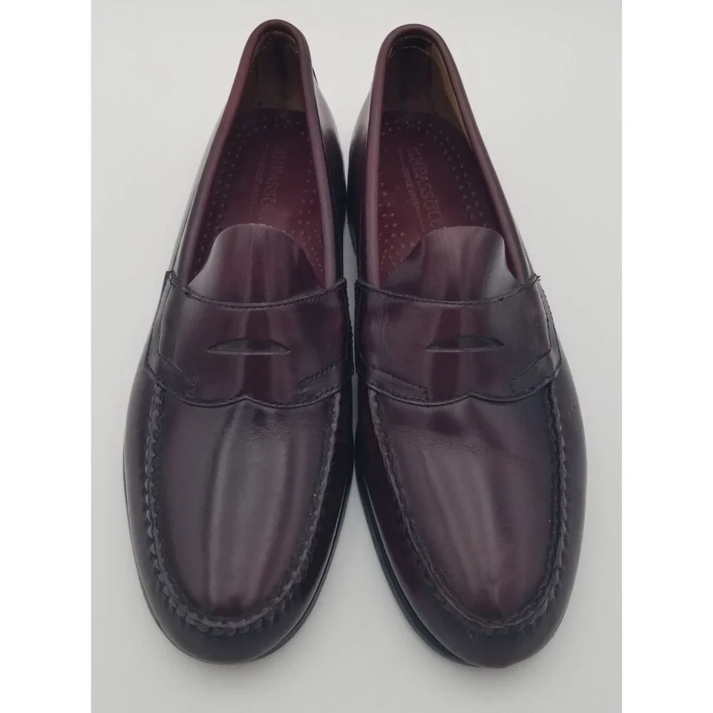 G. H. Bass & Co. Weejuns Burgandy Oxblood Leather Penny Loafers Men's Size 11 D